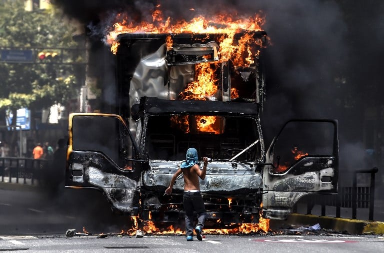 Protesta en Caracas, Venezuela. Pulzo.com Protesta en Caracas, Venezuela. Pulzo.com