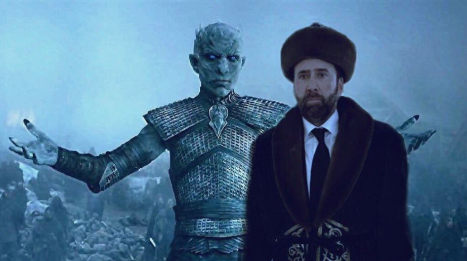 Meme de Nicolas Cage con vestido tradicional kazajo. Pulzo.com