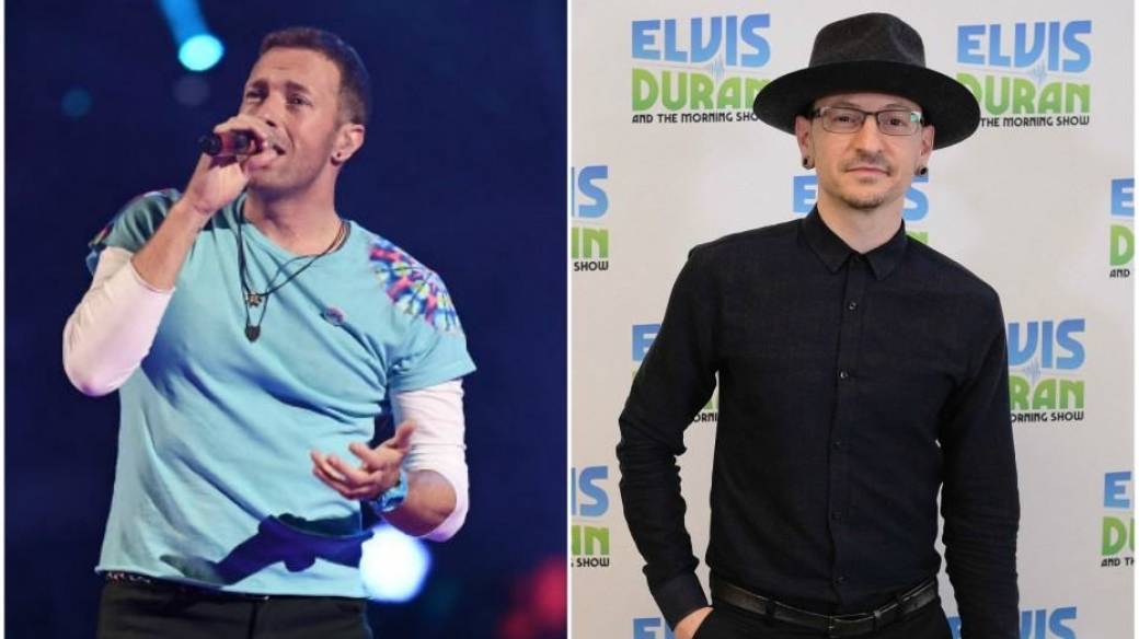 Chris Martin, de Coldplay, y Chester Bennington, líder de Linkin Park Fallecido el pasado 20 de julio.