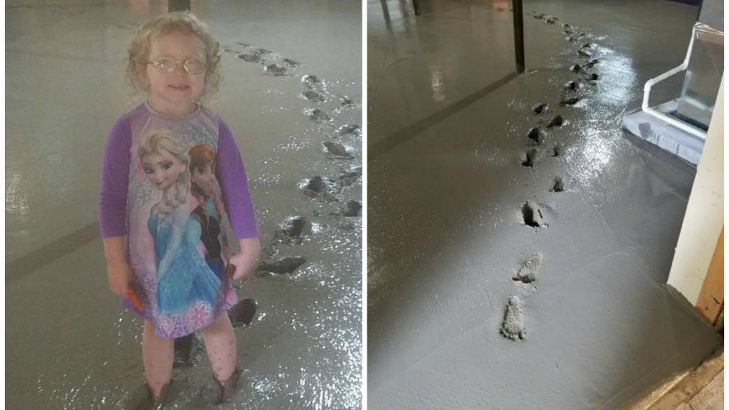 Niña se metió en cemento fresco, en el sótano de su casa. Pulzo.com