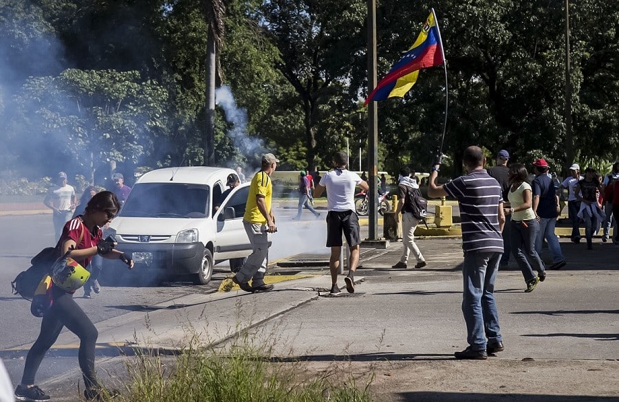 Manifestantes en Venezuela