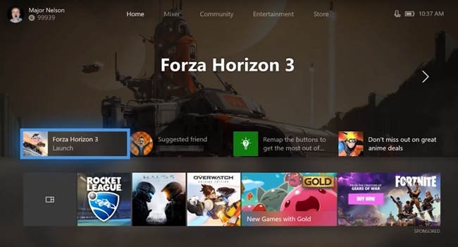 Interfaz Xbox One