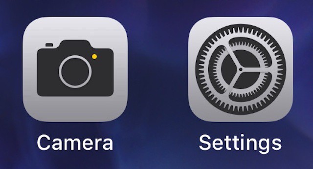Logos cámara y ajustes iOS 11