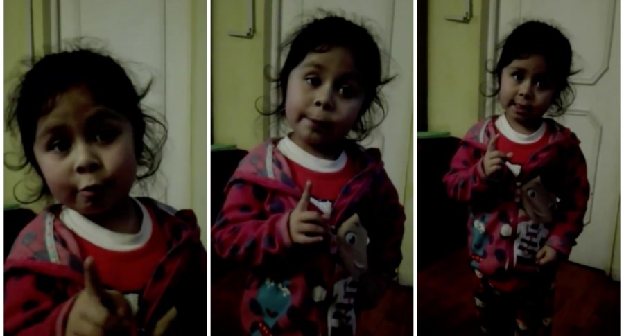 Niña que regaña a su padre en Chile. Pulzo.