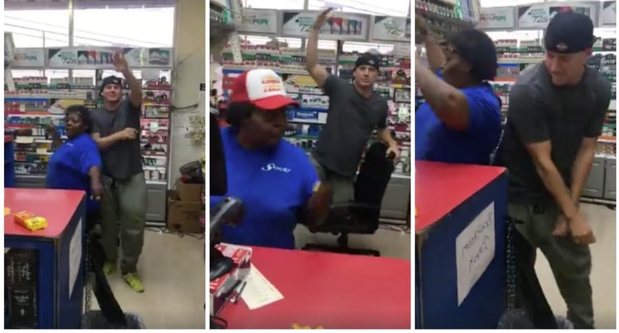 Channing Tatum bailando en la tienda de una gasolinera. Pulzo.
