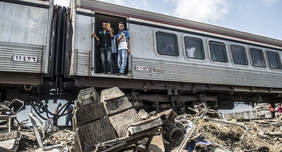 Accidente de trenes en Egipto