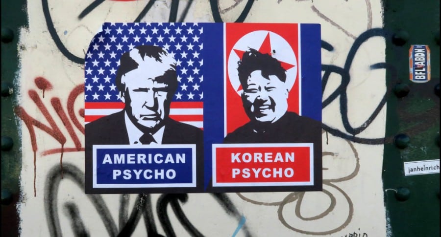 Pinturas urbanas sobre crisis entre Estados Unidos y Corea del Norte