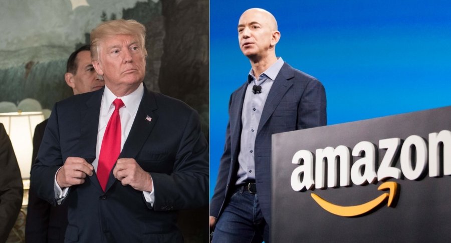 Trump y Jeff Bezos, CEO de Amazon.