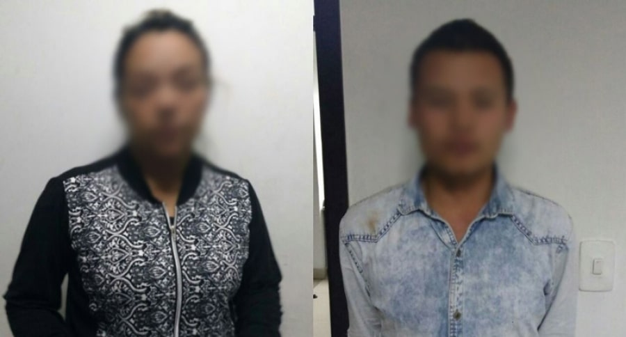 Luz Elena Castro Bolívar y Maicol Fabián Arévalo Castro, esposa e hijo de la víctima