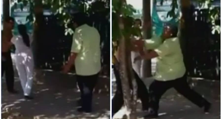 Conductores de bus peleando en Neiva. Pulzo.
