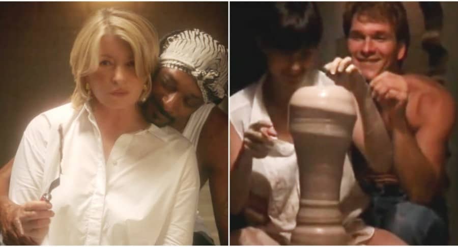 Martha Stewart y Snoop Dogg recreant escena sexi de ‘Ghost, la sombra del amor’