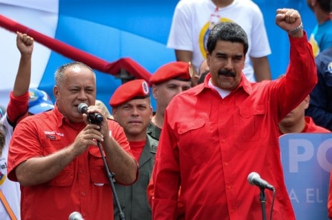 Diosdado Cabello y Nicolás Maduro