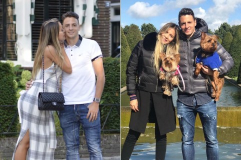 Karin Jiménez, modelo, y su esposo Santiago Arias, futbolista de la Selección Colombia.