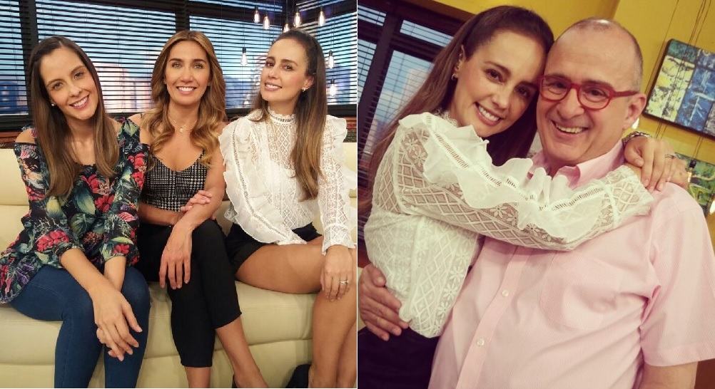 La presentadora Milena López, y sus compañeros de 'Muy buenos días' Jota Mario Valencia, Laura Acuña y Adriana Betancur.