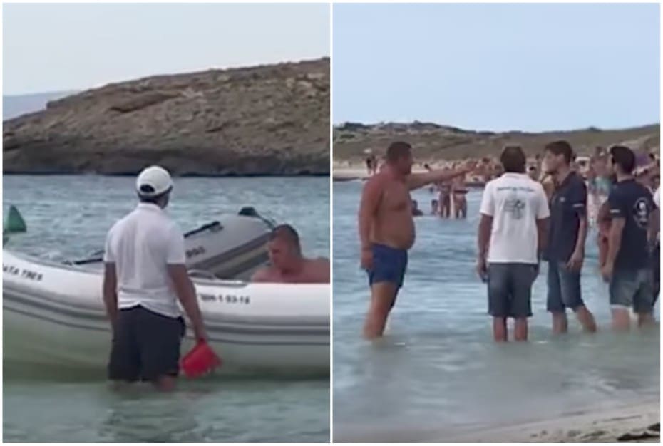 Turista en isla de España.