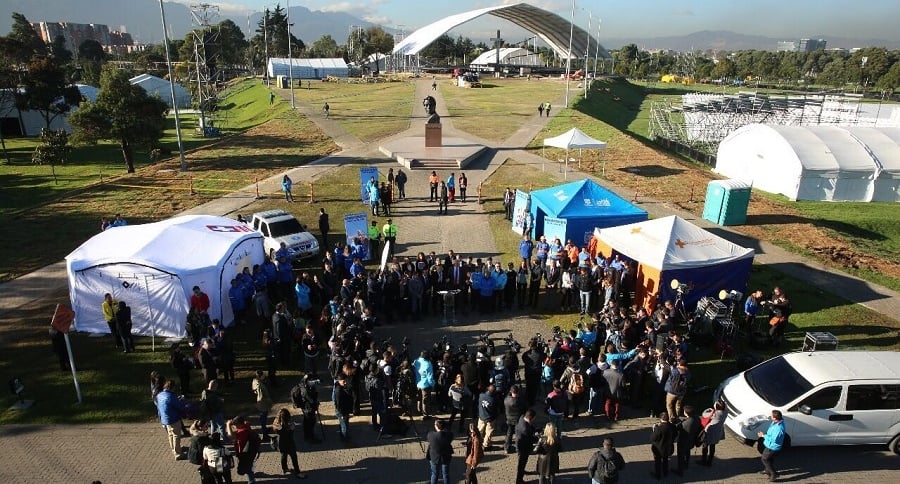Adecuaciones en el Parque Simón Bolívar de Bogotá por visita del papa