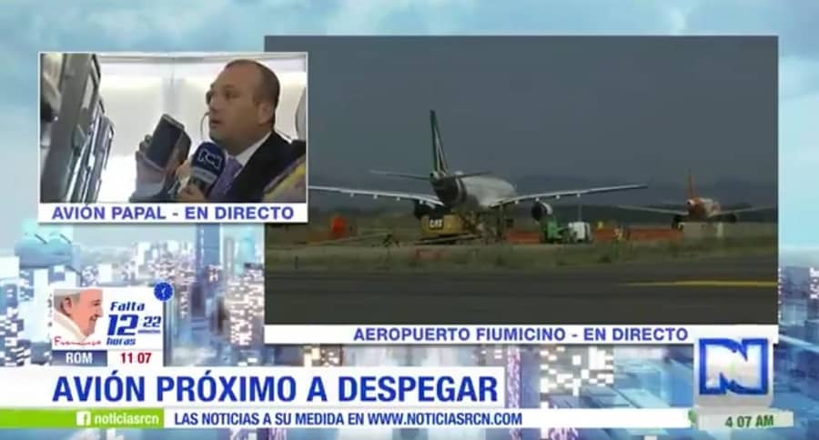 Andrés Gil, en avión papal