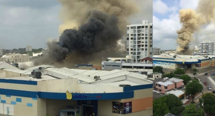 Incendio en centro comercial Único