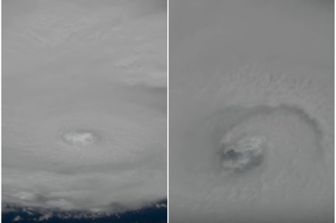 Vista de los huracanes Irma y José desde el espacio.