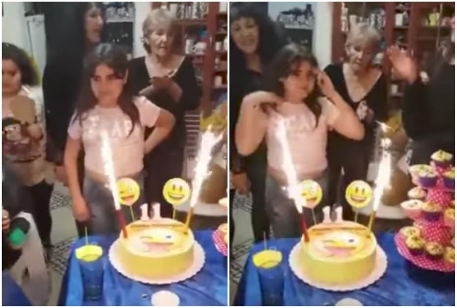 Niña en fiesta de cumpleaños.
