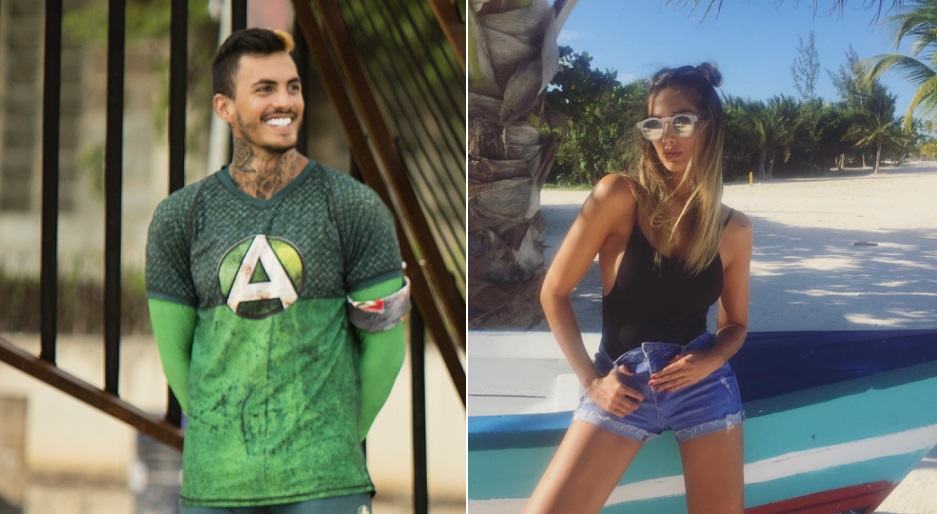 Mateo Carvajal y Melina Ramírez, participante y presentadora del 'Desafío Súper Humanos Cap Cana', respectivamente.