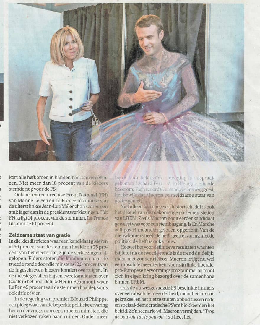 Macron vestido de mujer Macron vestido de mujer