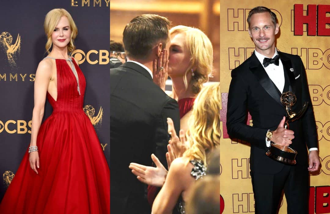 Beso de Nicole Kidman y Alexander Skarsgard en los Premios Emmy 2017