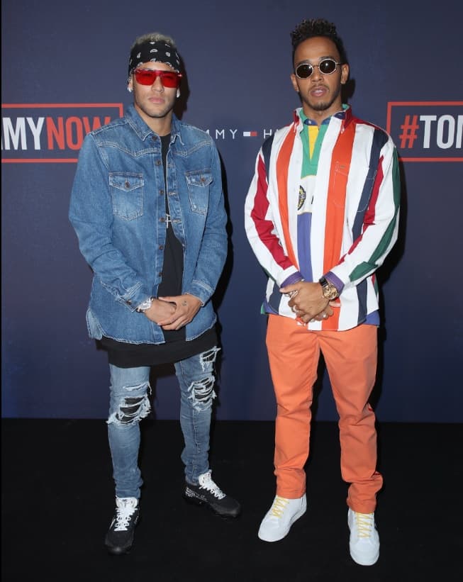 Neymar y Lewis Hamilton