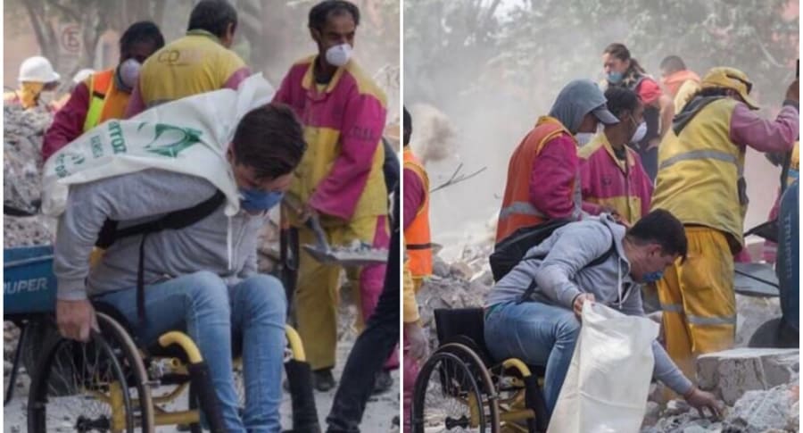 Joven en silla de ruedas que fue voluntario en rescates tras terremoto en México. Pulzo.