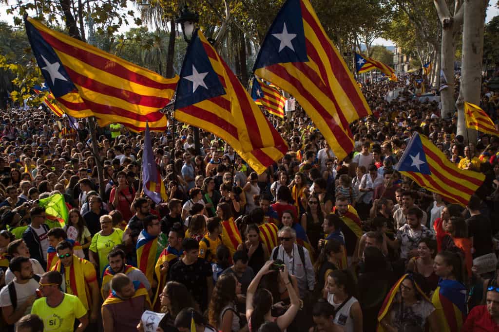 Manifestación a favor de la independencia de Cataluña