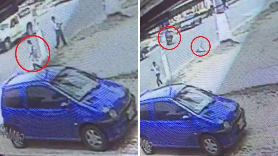 Momento del accidente de la niña