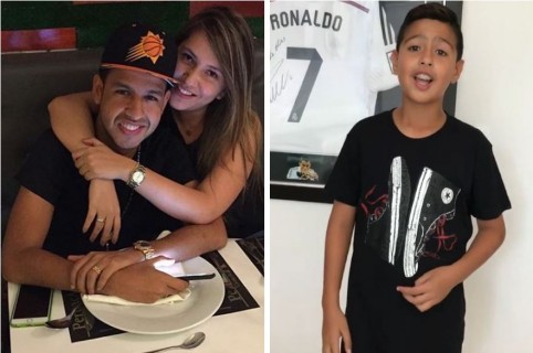 Martín Elías Díaz (fallecido), Dayana Jaimes (viuda) y Martincito Junior (hijo)