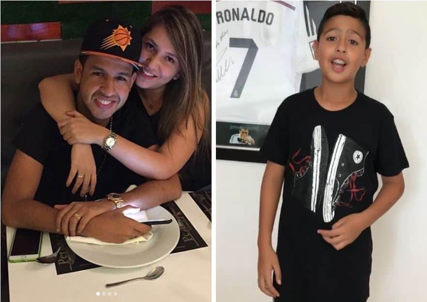 Martín Elías Díaz (fallecido), Dayana Jaimes (viuda) y Martincito Junior (hijo)
