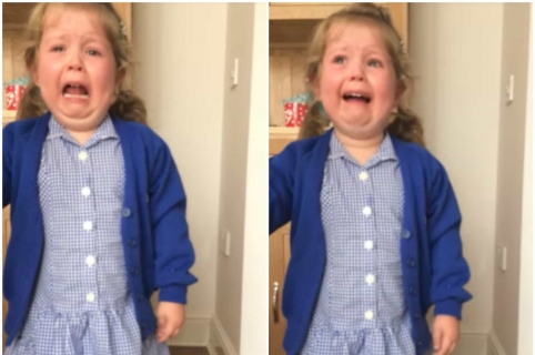 Niña llora al saber que tendrá un hermano. Pulzo.