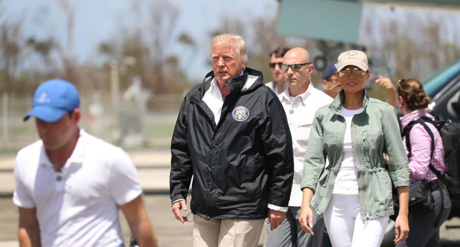 Donald y Melania Trump en Puerto Rico