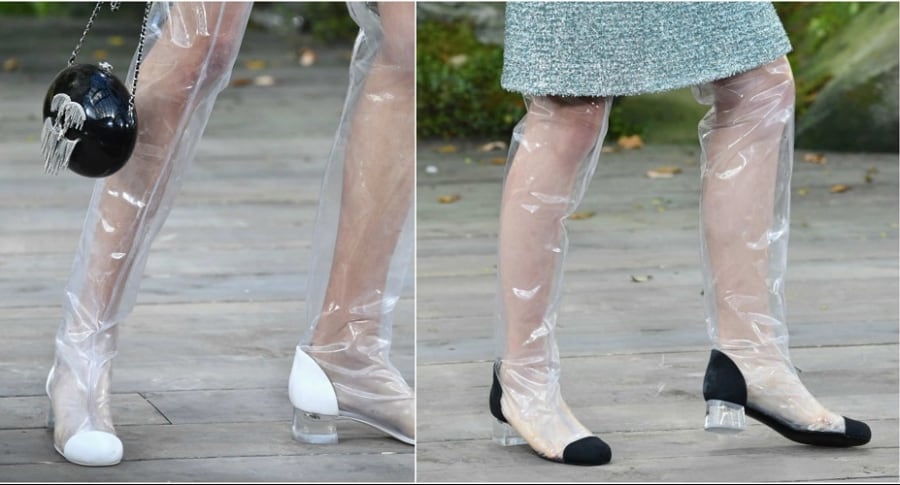 Botas plásticas transparentes Chanel
