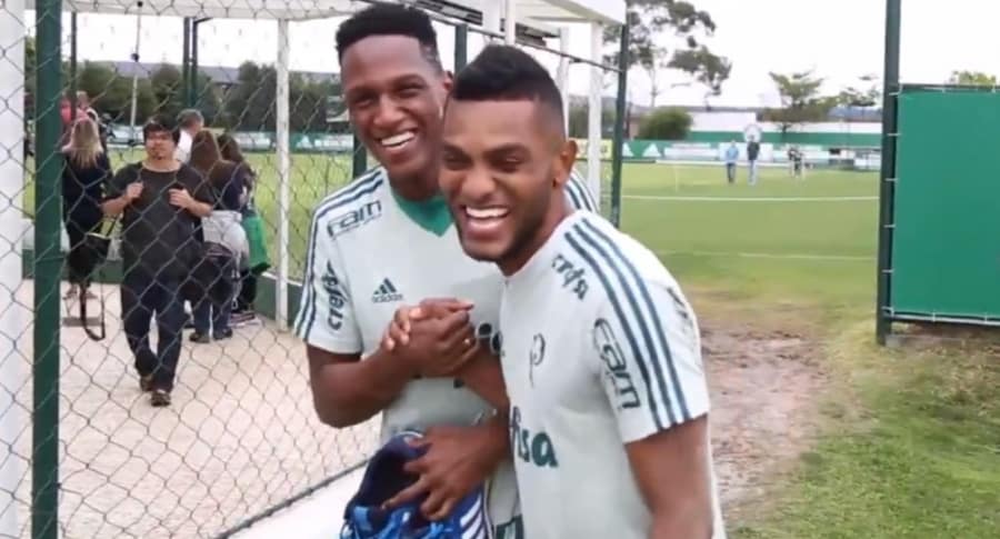 Yerry Mina y Miguel Ángel Borja
