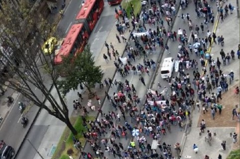 Marcha de estudiantes en Bogotá