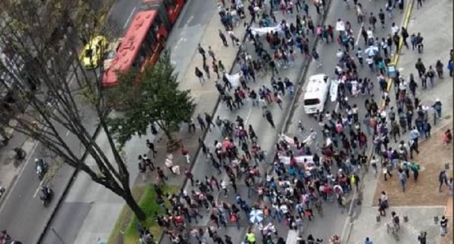 Marcha de estudiantes en Bogotá