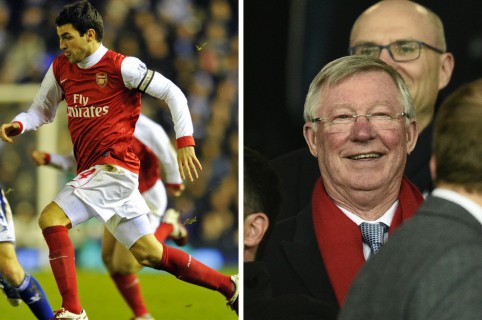 Cesc Fábregas y Alex Ferguson