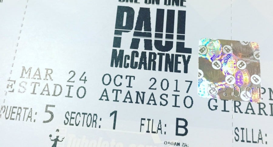 Boleta de Paul McCartney