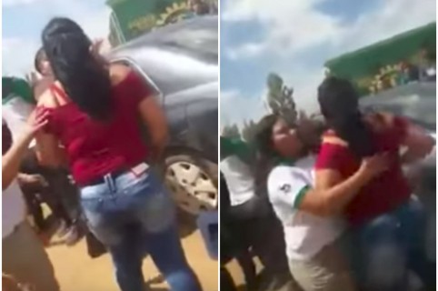 Mujer que agredió a estudiante. Pulzo.