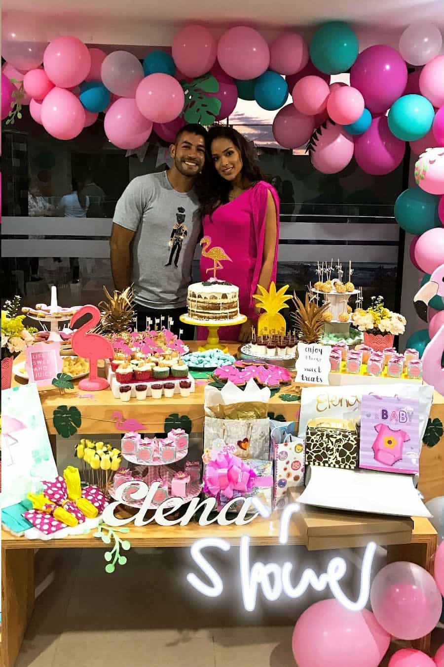 Andrea Tovar, ex Señorita Colombia, y Julian Guillermo Rojas, futbolista del Once Caldas.