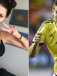 Helga Lovekaty, modelo rusa, y James Rodríguez, futbolista colombiano.