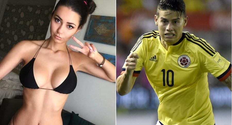 Helga Lovekaty, modelo rusa, y James Rodríguez, futbolista colombiano.