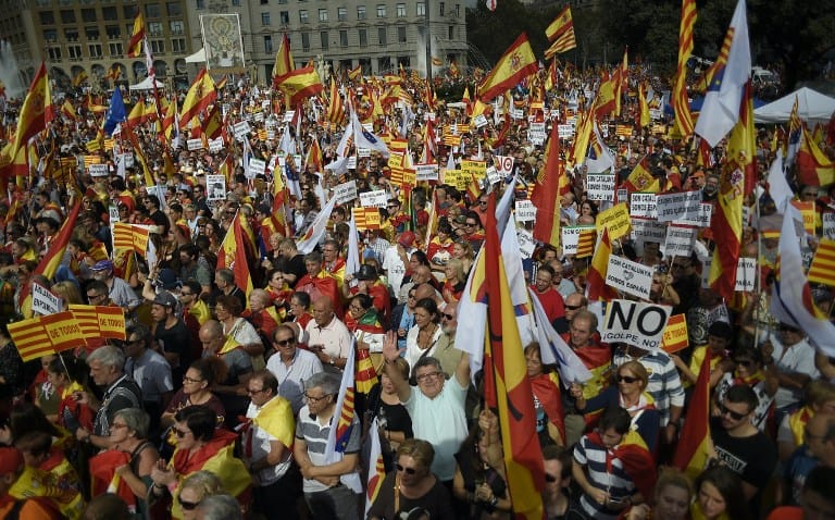 Marcha contra independencia de Cataluña. Pulzo.