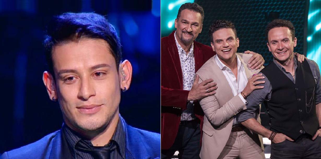 Luis Carlos Luque, eliminado de 'A otro nivel'; y Kike Santander, Silvestre Dangond y Fonseca, jurados del programa.