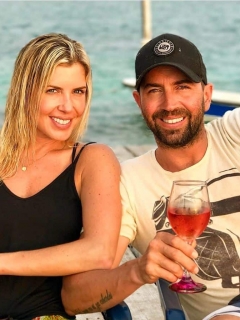 Lucas Arnau, cantante, y su exesposa Catalina Pérez, modelo paisa.