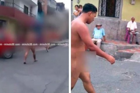 Presuntos ladrones desnudos en Itagüí