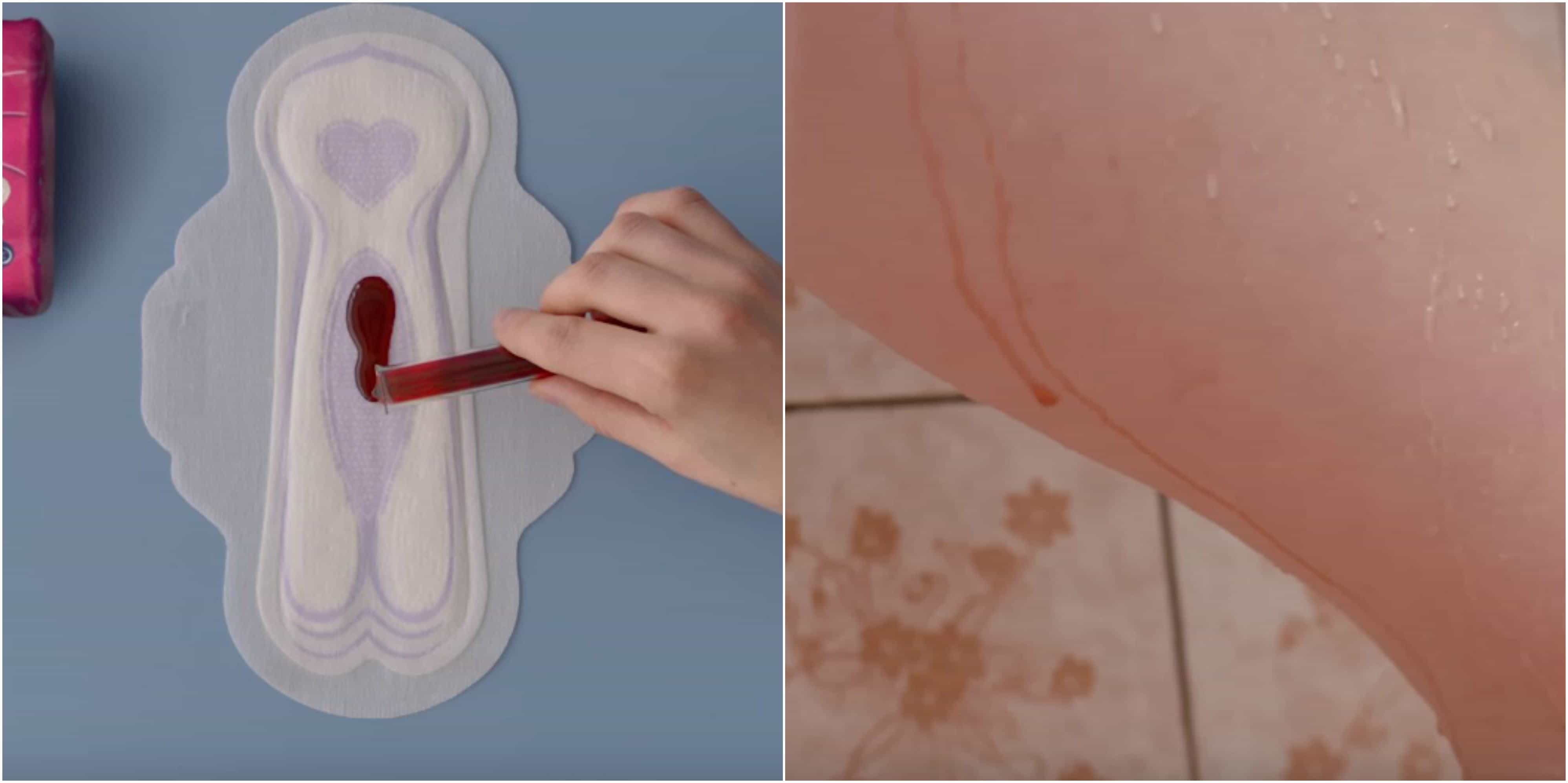 Comercial de toallas higiénicas muestra sangre